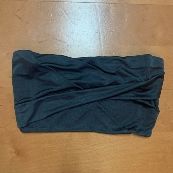 TopShop Dark Gray Slinky Bandeau Top Size 6 - Picture 3 of 6